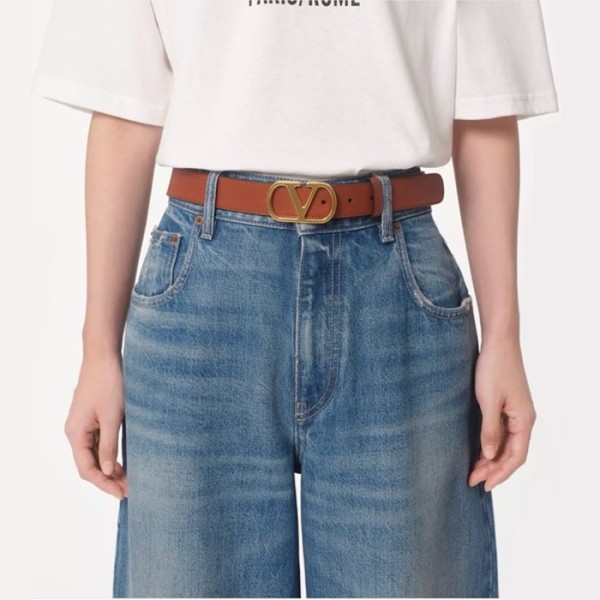 ✨발렌티노 여성 브이 로고 벨트 - Valentino Womens Vlogo Signature Belt - bel154x