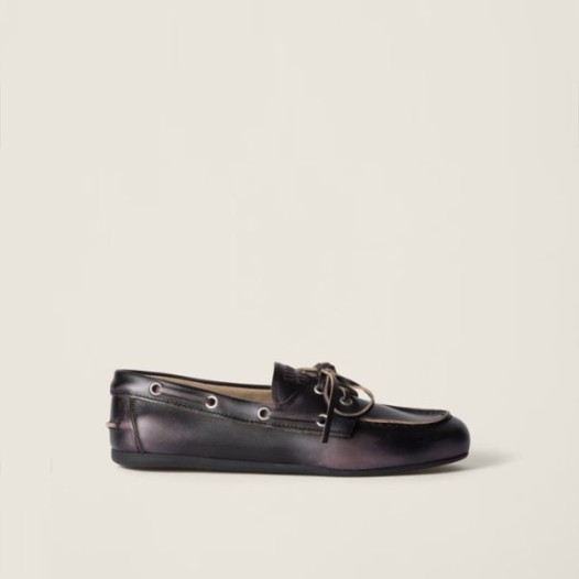 ❤미우미우 여성 블리치드 보트 슈즈 - Miumiu Womens Unlined Bleached Leather Boat Shoes - hes5581x