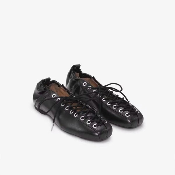 ✨가니 여성 올레텍스 레이스업 발레리나 - Ganni Womens Oleatex Lace-Up Ballerinas - lvs5623x