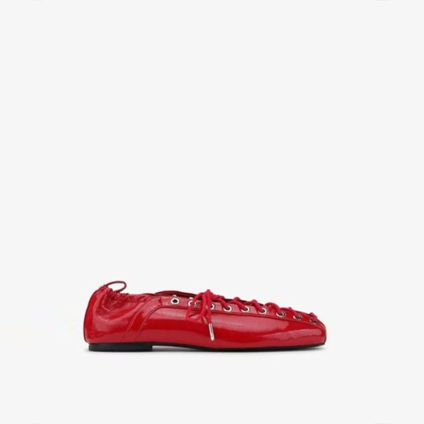 ✨가니 여성 올레텍스 레이스업 발레리나 - Ganni Womens Oleatex Lace-Up Ballerinas - lvs5625x