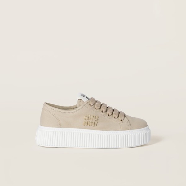 ✨미우미우 여성 로고 장식 데님 스니커즈 - Miumiu Womens Logo Decorated Denim Sneakers - mis5642x