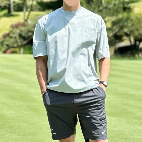 ✨ NIKE × NOCTA]  녹타×나이키 골프 숏슬리브 크루넥 & 쇼츠 팬츠 세트 - gol1648x