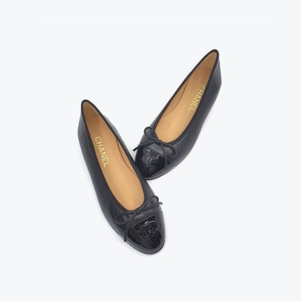 ✨샤넬 여성 CC로고 램스킨 발레리나 플랫슈즈 - chs876x