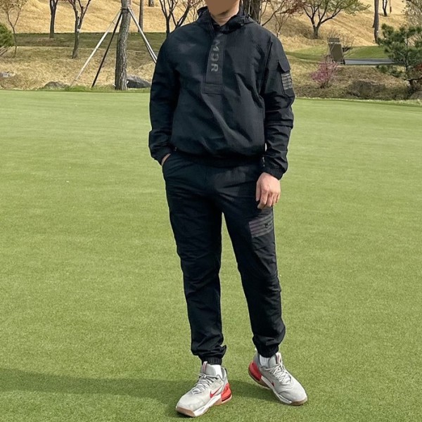 ✨[AMAZINGCRE] 어메이징크리 남성 우븐 후드 아노락 트레이닝셋 - gol1662x