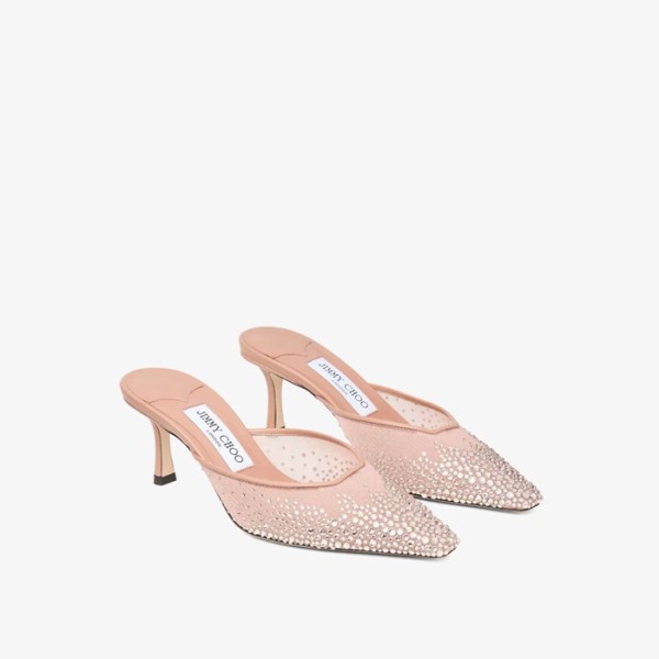 ✨지미추 여성 비비 65 크리스털 메시 뮬 - Jimmy Choo Womens Vivi 65 Crystal Mesh Mules - jis5853x