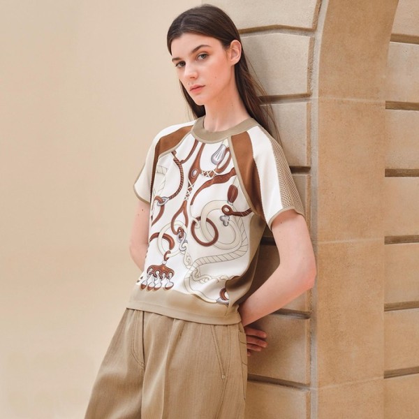 ✨에르메스 여성 크루넥 반팔티 - Hermes Womens Round Tshirt - hec6905x