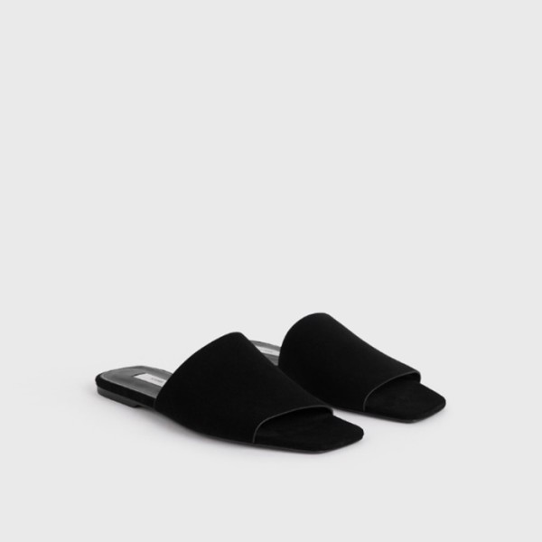✨토템 여성 벨루어 레더 방도 슬라이드 - Toteme Womens Velour Leather Bandeau slides - tos5973x