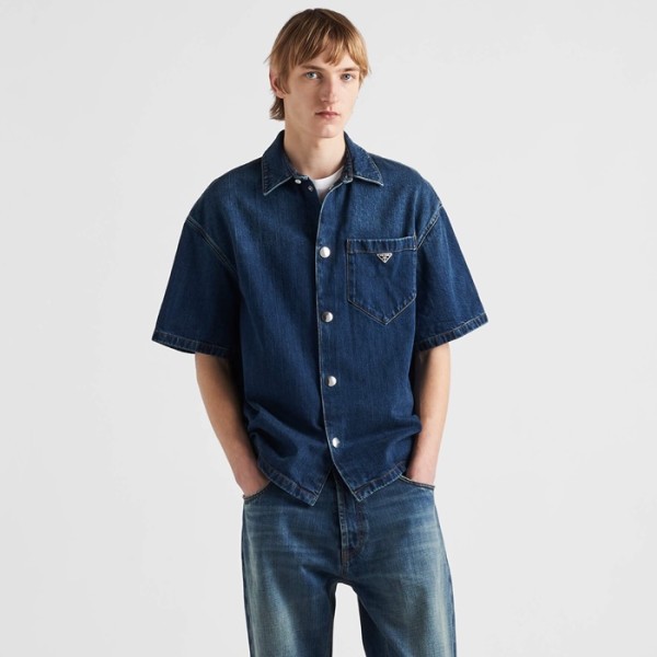 ✨프라다 남성 반팔 셔츠 - Prada Mens Denim Shirts - prc7026x