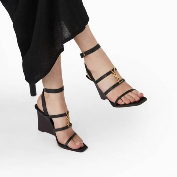 ✨입생로랑 여성 카산드라 웨지 - Saint Laurent Womens Smooth Leather Cassandra Wedge - yss6019x