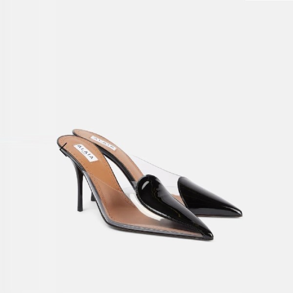 ✨알라이아 여성 페이던트 꾀흐 뮬 - Alaia Womens Cœur Abstrait Mules In Patent Leather - als6051x