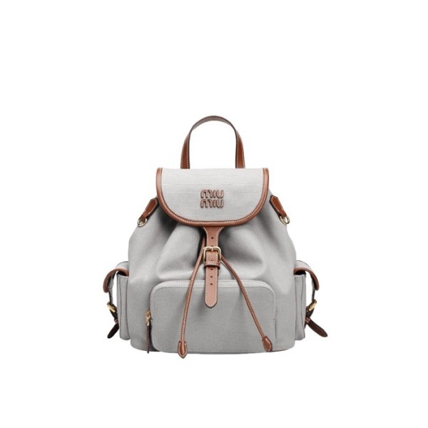 ✨미우미우 여성 캔버스 및 가죽 백팩 - MiuMiu Womens Canvas and Leather Backpack - mib5854x