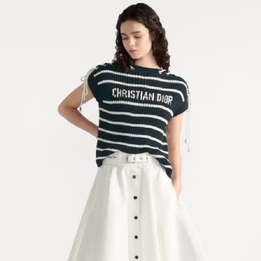 ❤디올 여성 디올리비에라 레이스업 캡 슬리브 스웨터 - Dior Womens Dioriviera Lace-up Cap Sleeve Sweater - dic7273x