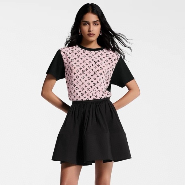 ✨루이비통 여성 워시드 모노그램 프론트 티셔츠 - Louis vuitton Womens Washed Monogram Front Tshirt - lvc7341x