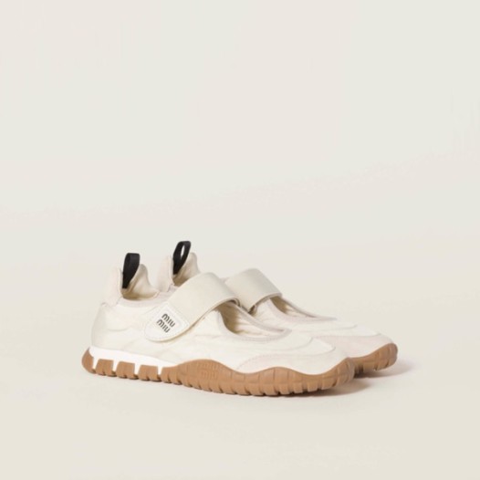 ❤미우미우 여성 타이어 테크니컬 패브릭 스웨이드 발레리나 - Miumiu Womens Tyre Technical Fabric Suede Ballerina - mis6181x
