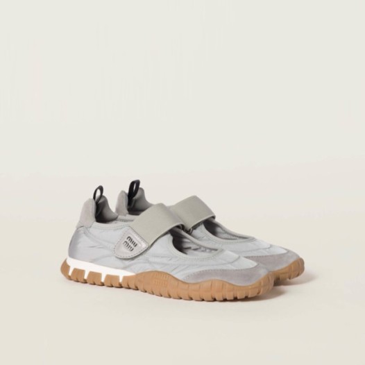 ❤미우미우 여성 타이어 테크니컬 패브릭 스웨이드 발레리나 - Miumiu Womens Tyre Technical Fabric Suede Ballerina - mis6182x