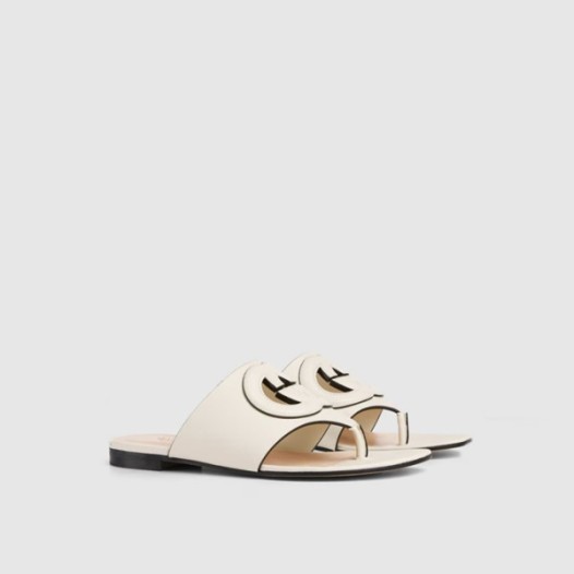 ❤구찌 여성 GG 레더 플랫 쪼리 - Gucci Womens GG Leather Flat Slip-on Sandals - gus6203x