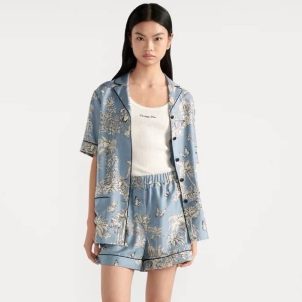 ✨디올 여성 파자마 반팔 셔츠 - Dior Womens Pajama Shirts - dic7525x