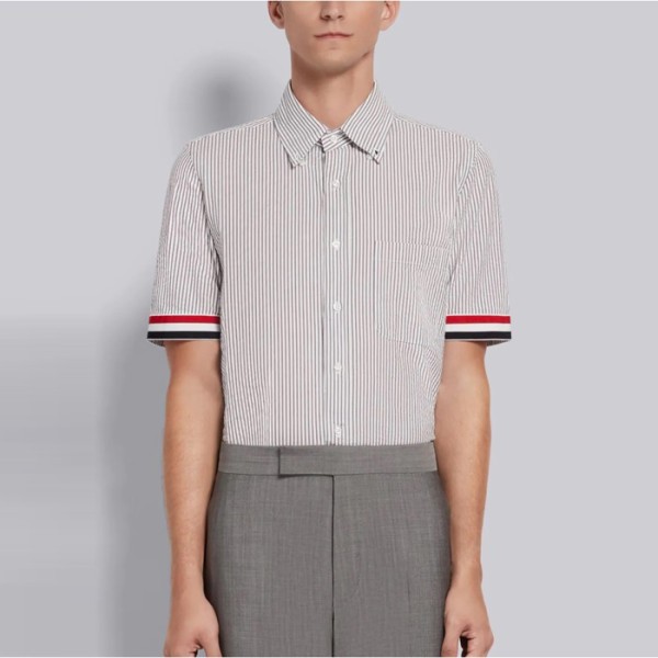 ✨톰브라운 남성 클래식 반팔 셔츠 - Thom Browne Mens Dress Shirts - thc7537x