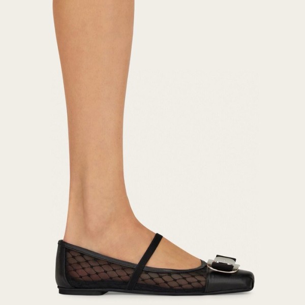 ✨페라가모 여성 뉴 바라 플레이트 발레 플랫 - Salvatore Ferragamo Womens New Bara Plate Ballet Flats - fes6254x