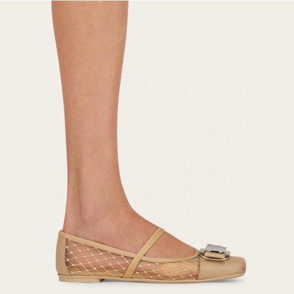 ✨페라가모 여성 뉴 바라 플레이트 발레 플랫 - Salvatore Ferragamo Womens New Bara Plate Ballet Flats - fes6255x