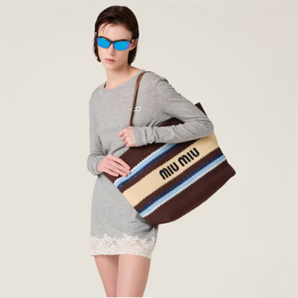 ✨미우미우 라피아 우든 토트백 - MiuMiu Rapia Cotton Tot Bag - mib6048x