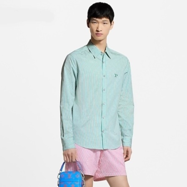✨루이비통 남성 모노그램 스트라이프드 셔츠 - Louis vuitton Mens Monogram striped shirt - lvc7715x