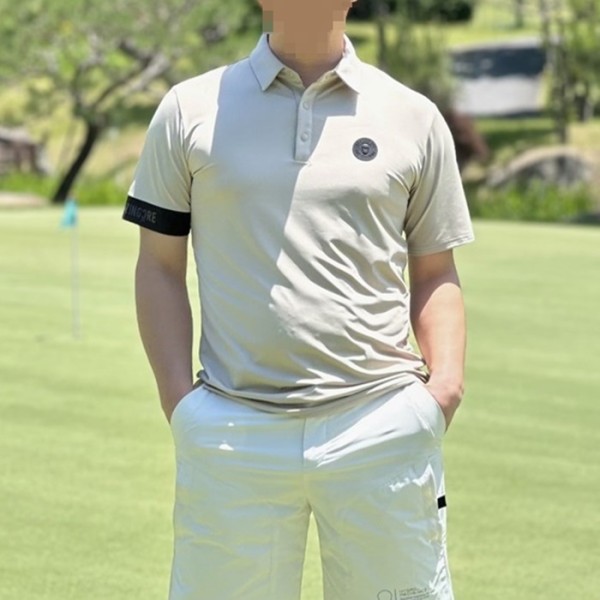 ✨[AMAZINGCRE] 어메이징크리 남성 에어로 쉴드 카라 쇼츠 티셔츠 - gol1723x