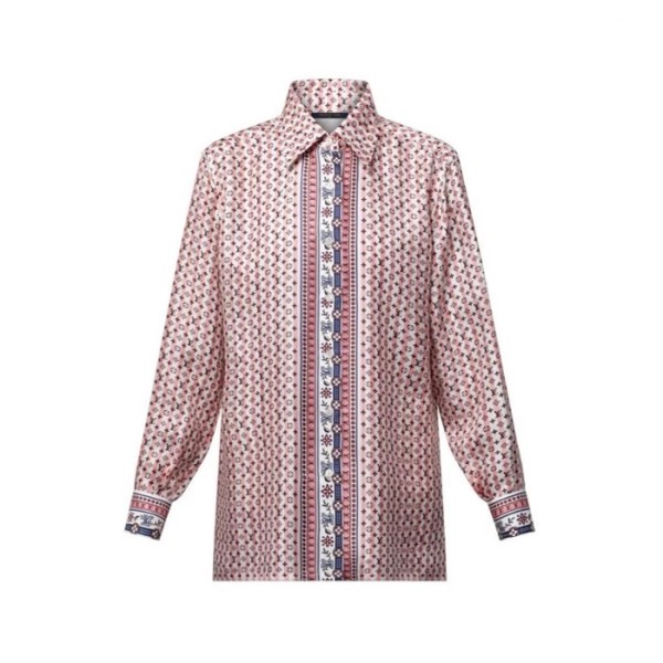 ✨루이비통 여성 모노그램 실크 셔츠 - Louis vuitton Womens Monogram Silk Shirt - lvc7746x