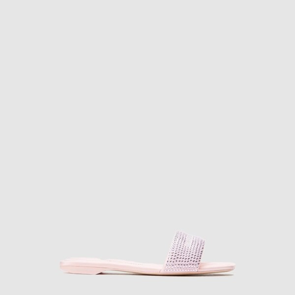 ✨알렉산더왕 여성 Vy 핑크 새틴 크리스탈 핫픽스 샌들 - Alexander wang Womens Vy Pink Satin Crystal Hot Fix Sandals - als6519x