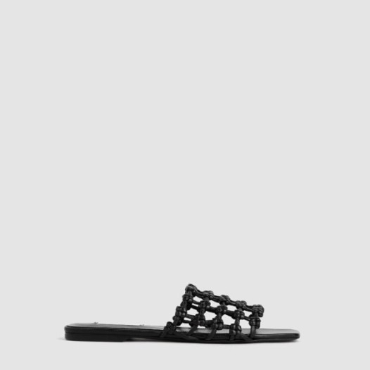 ❤토템 여성 브레이디드 레더 방도 슬라이드 - Toteme Womens Braided Leather Bandeau Slide - tos6635x