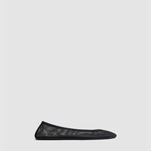 ❤알라이아 여성 피시넷 소재 로우 뱀프 발레 플랫 슈즈 - Alaia Womens Fishnet Material Low Vamp Ballet Flat Shoes - als6677x