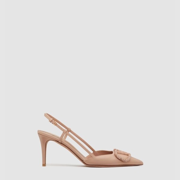✨발렌티노 여성 브이로고 시그니처 슬링백 펌프스 - Valentino Womens Calfskin V-Logo Signature Slingback Pumps - vas6690x