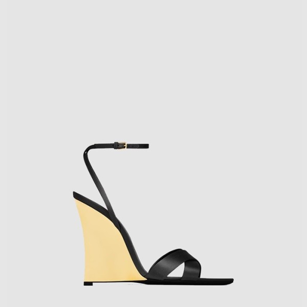 ✨입생로랑 여성 새틴 크레이프 소재 Lucienne 웨지 - Saint Laurent Womens Satin Crepe Material Lucienne Wedge - yss6815x