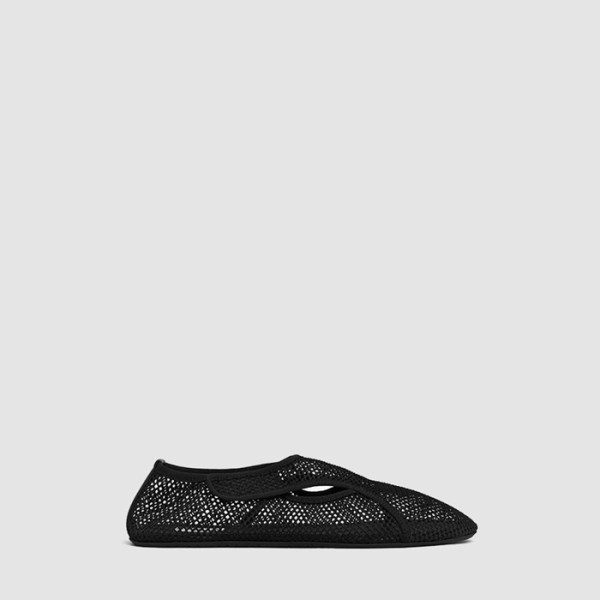 ✨알라이아 여성 피시넷 로우 뱀프 발레 플랫 슈즈 - Alaia Womens Fishnet Material Low Vamp Ballet Flat Shoes - als6909x
