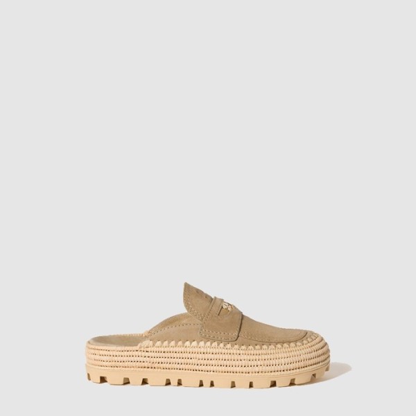 ✨미우미우 여성 스웨이드 라피아 플랫폼 뮬 - Miumiu Womens Suede Raffia Platform Mule - mis7003x