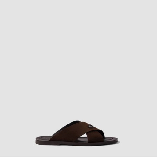 ❤프라다 남성 스웨이드 크리스크로스 슬라이드 - Prada Mens Suede Crisscross Slides - prs7233x