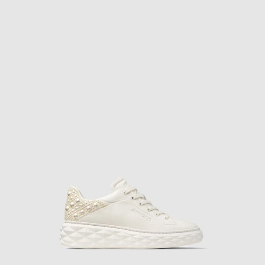 ❤지미추 여성 라테 나파 가죽 진주 스니커즈 - Jimmy Choo Womens Latte Nappa Leather Pearl Sneakers - jis7523x