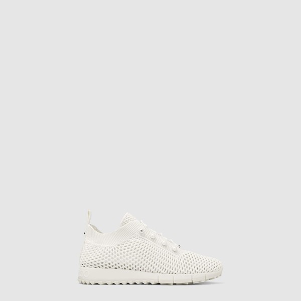 ✨지미추 여성 벨레스 라테 크로셰 니트 로우탑 스니커즈 - Jimmy Choo Veles Latte Crochet Knit Low-Top Sneakers - jis7895x