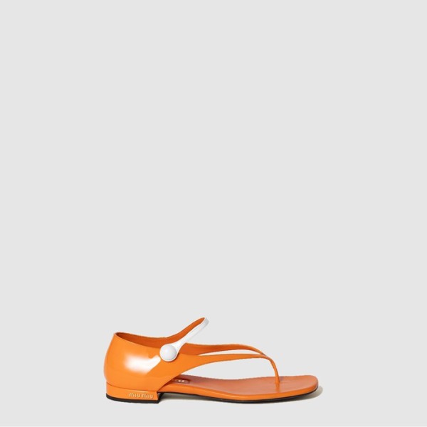 ✨미우미우 여성 투톤 페이턴트 가죽 메리제인 통 샌들 - Miu Miu Two-tone Patent Leather Mary Jane Thong Sandals - mis7918x