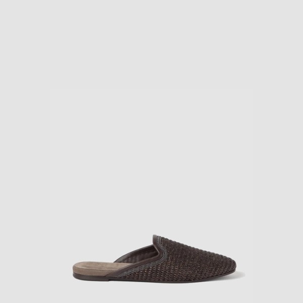 ✨브루넬로 쿠치넬리 여성 테크노 라피아 슬리퍼 - Brunello Cucinelli Womens Techno Raffia Slippers - brs7986x