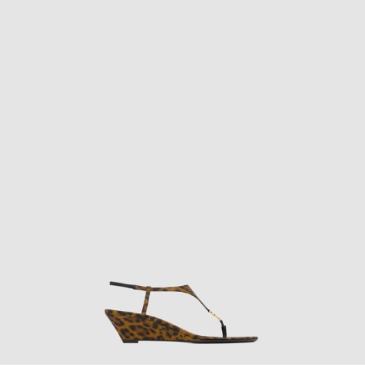 ❤입생로랑 여성 레오파드 카산드라 웨지 - Saint Laurent Leopard-print Cassandra wedge - yss8017x