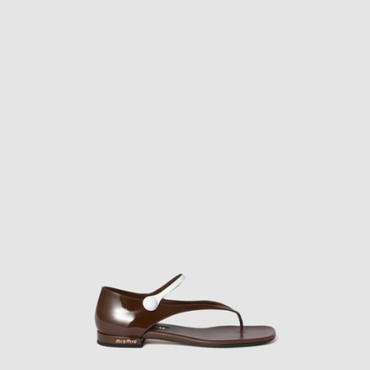 ❤미우미우 여성 투톤 페이턴트 가죽 메리제인 통 샌들 - Miu Miu Two-tone Patent Leather Mary Jane Thong Sandals - mis8031x