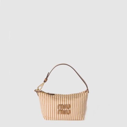 ❤미우미우 여성 로고 장식 자카드 패브릭 파우치 - Miumiu Womens Logo-embellished Jacquard Fabric Pouch - mib9638x