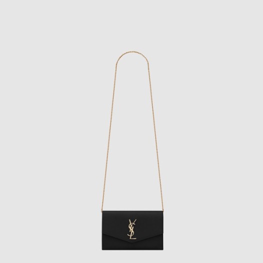 ❤입생로랑 여성 마이크로 업타운 체인 지갑 - Saint Laurent Womens Uptown Chain Wallet in Micro Raffia - ysb10153x