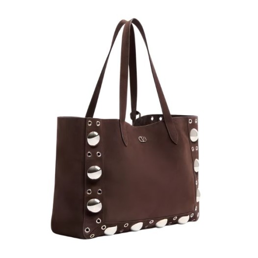 ❤발렌티노 여성 가라바니 넬코트 스웨이드 미디엄 쇼퍼 백 - Valentino Womens Garavani Nellcourt Suede Medium Shopper Bag - vab10653x
