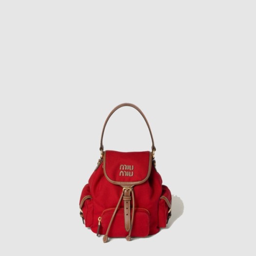 ❤미우미우 여성 캔버스 가죽 백팩 - MiuMiu Womens Canvas Leather Backpack - mib11016x