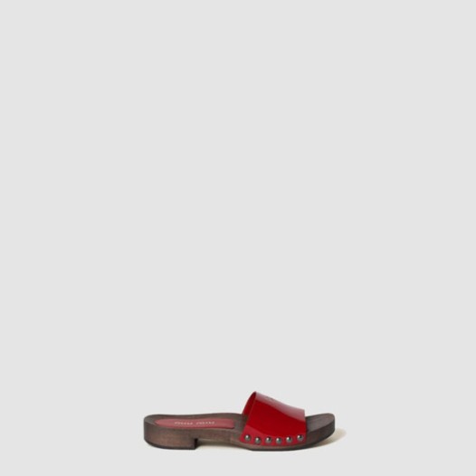 ❤미우미우 여성 페이턴트 가죽 클로그 - Miu Miu Womens Patent Leather Clogs - mis8495x