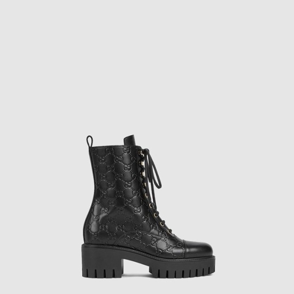 ✨구찌 여성 GG 레이스업 앵클 부츠 - Gucci Womens GG Lace-Up Ankle Boots - gus8598x