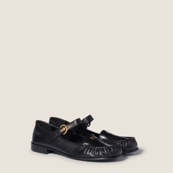 ✨미우미우 여성 스트랩 가죽 로퍼 - Miu Miu Womens Strap Leather Loafers - mis8684x