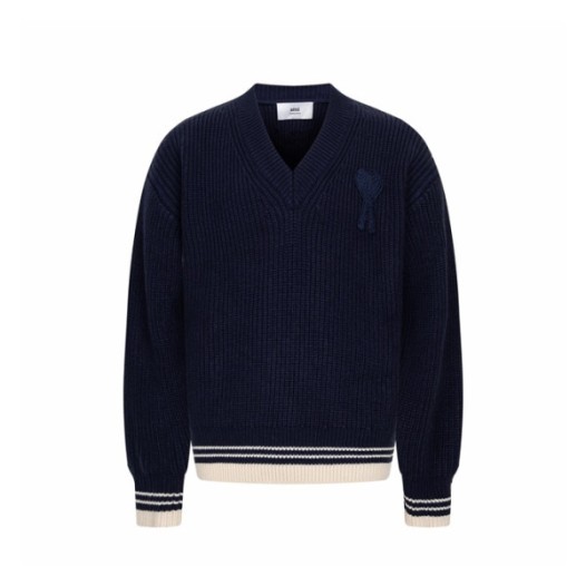 ❤아미 남/녀 브이넥 니트웨어 - Ami Unisex V-neck Knitwear - amc9752x